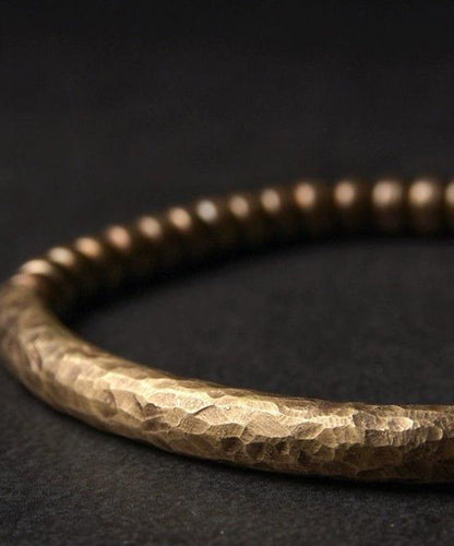 Bead Patchwork Bracelet Gold Copper Retro Men FashionChic