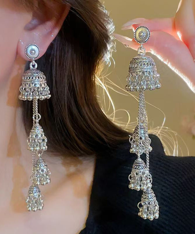 Retro Gold Metal Alloy Tassel Drop Earrings QJ022 JEW-EAR241021