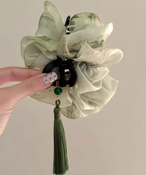 Green Tulle Hairpin Retro Clip Shark Clouds Tassel FashionChic