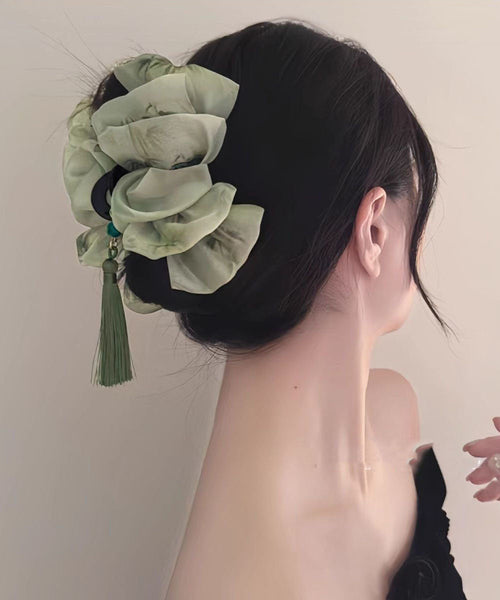 Green Tulle Hairpin Retro Clip Shark Clouds Tassel FashionChic