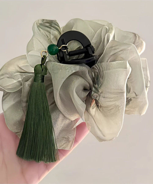 Green Tulle Hairpin Retro Clip Shark Clouds Tassel FashionChic
