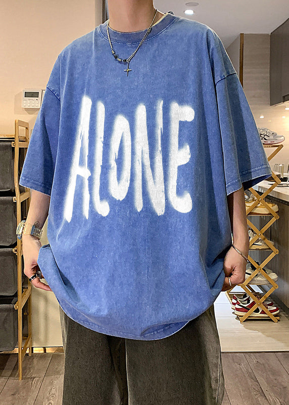 Original Retro Design Half Letter Shirts Men Cotton T Khaki FashionChic