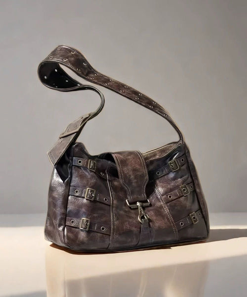 Retro Large Capacity Punk Style Wide Shoulder Strap Single Shoulder Bag MM051 Bag-BGS240620