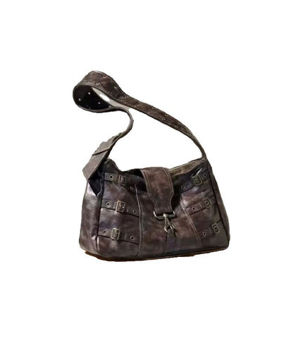 Retro Large Capacity Punk Style Wide Shoulder Strap Single Shoulder Bag MM051 Bag-BGS240620