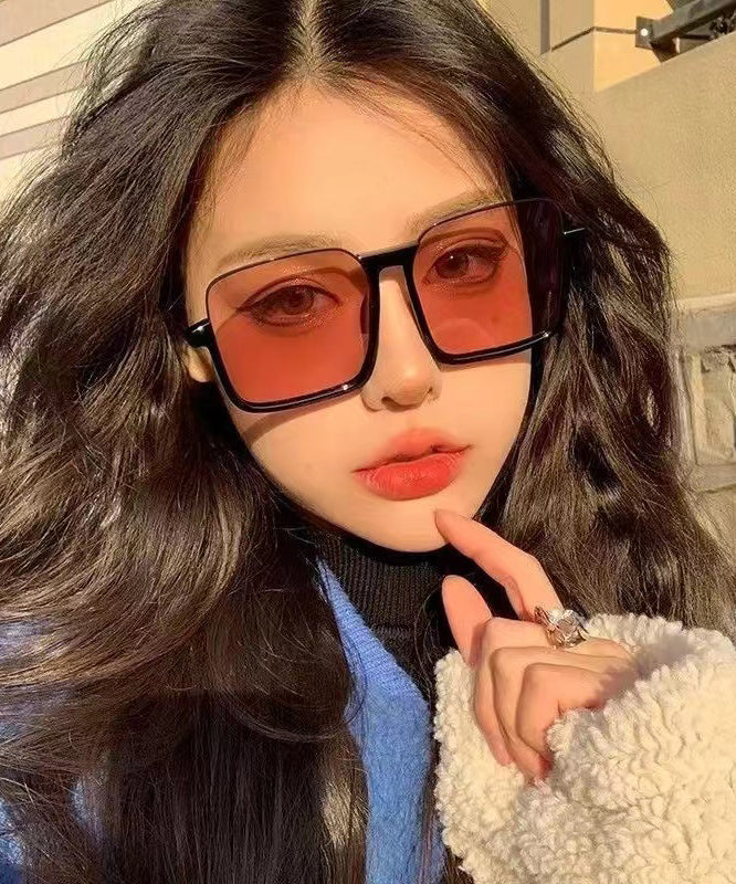 Retro Orange Large Frame Slim Face Street Photo Sunglass XS1044 Ada Fashion