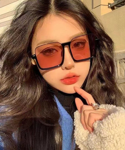 Retro Orange Large Frame Slim Face Street Photo Sunglass XS1044 Ada Fashion