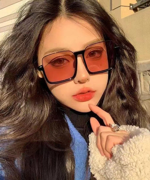 Retro Orange Large Frame Slim Face Street Photo Sunglass XS1044 Ada Fashion