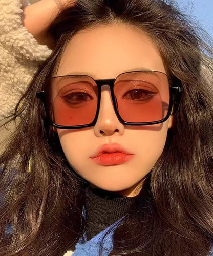 Retro Orange Large Frame Slim Face Street Photo Sunglass XS1044 Ada Fashion