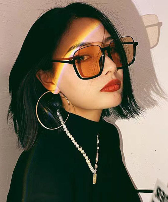 Retro Orange Large Frame Slim Face Street Photo Sunglass XS1044 Ada Fashion