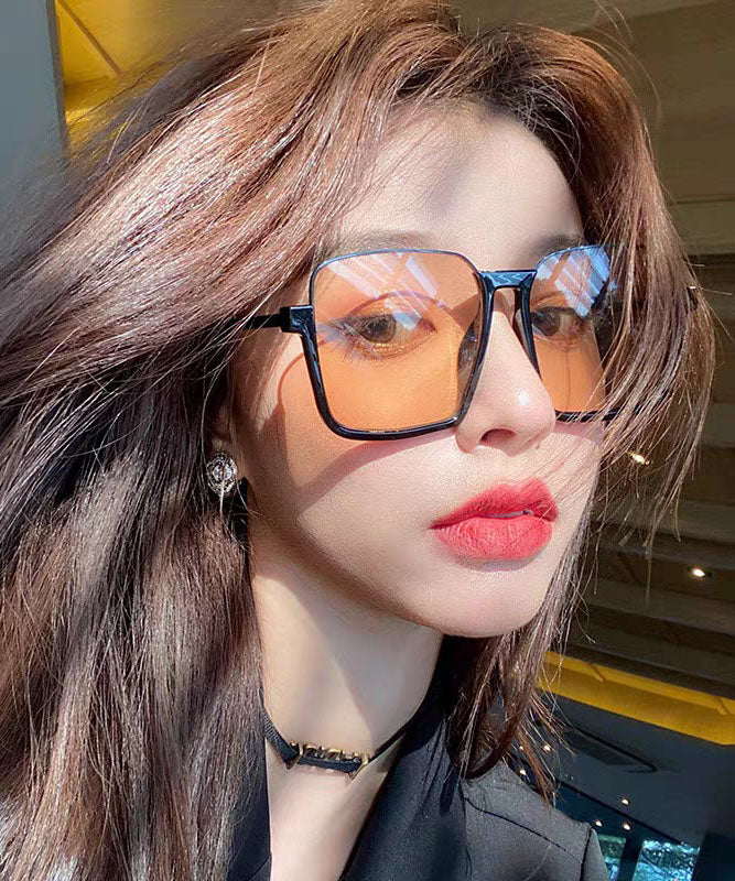 Retro Orange Large Frame Slim Face Street Photo Sunglass XS1044 Ada Fashion