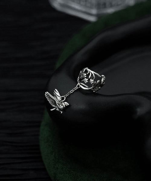 Floral Tassel Flying Sterling Out Silk Hollow Retro Bird Silver FashionChic