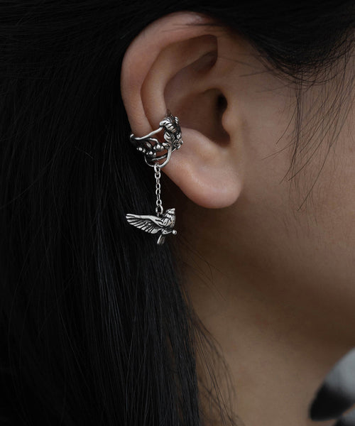 Floral Tassel Flying Sterling Out Silk Hollow Retro Bird Silver FashionChic