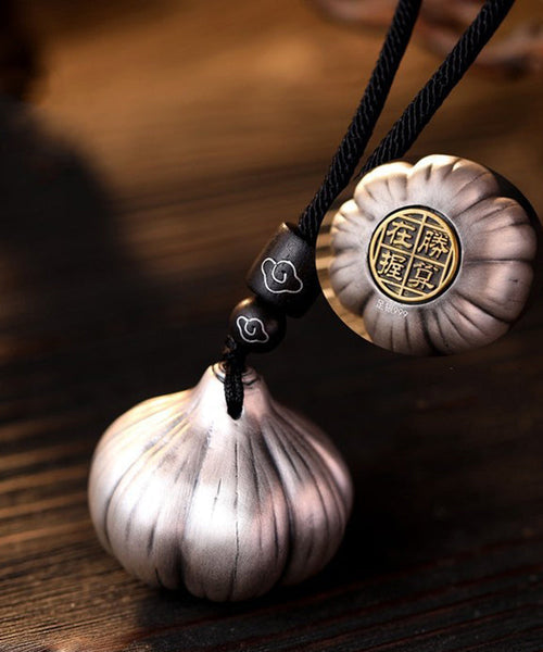 Sterling Silk Cloud Chains Retro Silver Auspicious Phone Garlic FashionChic