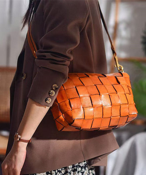 Bags Weave Design Leather Retro Shoulder FashionChic