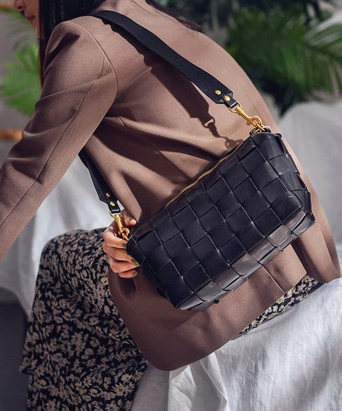 Bags Weave Design Leather Retro Shoulder FashionChic