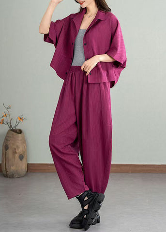 Cotton Rose Batwing Set Two Pieces Sleeve Oversized FashionChic