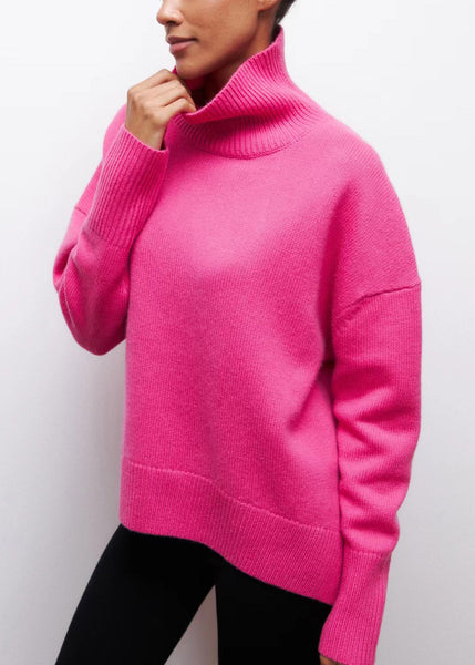 Rose Cozy Thick Turtleneck Sweaters Knit Spring FashionChic