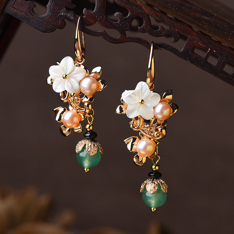 Ethnic Gold Plated Long Eardrop Earrings OP1024 JGL