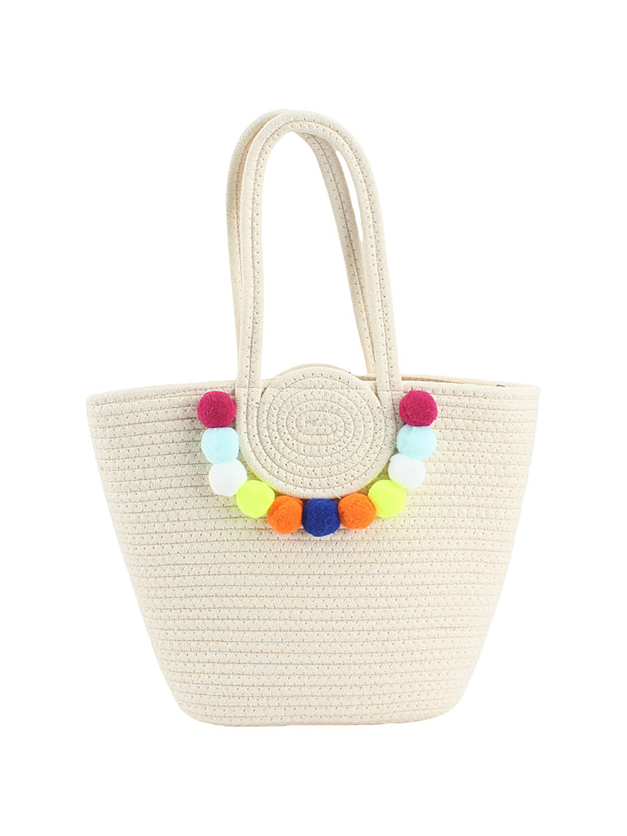 Fashion Women Pendant Shoulder Bag Ball Colorful Cotton FashionChic