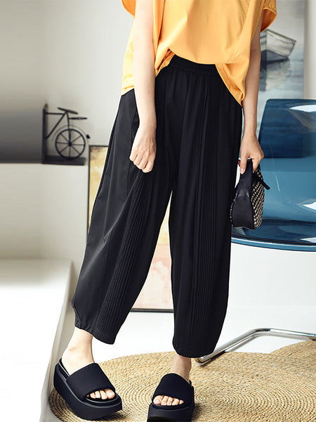 Plus Size Women Casual Summer Loose Solid Harem Pants QW1053 Ada Fashion