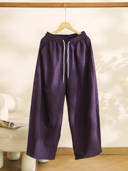 Women Summer Casual Solid Loose Wide-leg Pants CX057 XE