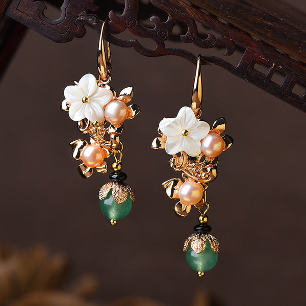 Ethnic Gold Plated Long Eardrop Earrings OP1024 JGL