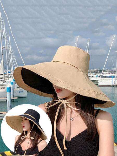 Wearing Brim Women Large Casual Hat Dual-side Sunproof FashionChic