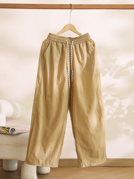 Women Summer Casual Solid Loose Wide-leg Pants CX057 XE