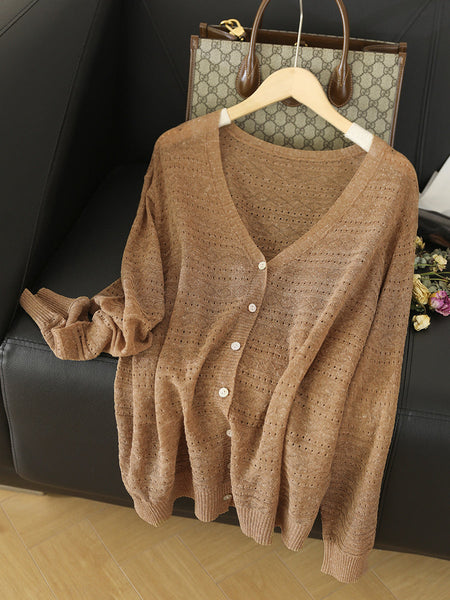 Women Spring Solid Casual V-Neck Knitted Shirt SC1009 Ada Fashion