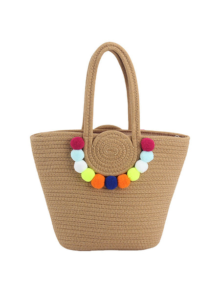 Fashion Women Pendant Shoulder Bag Ball Colorful Cotton FashionChic