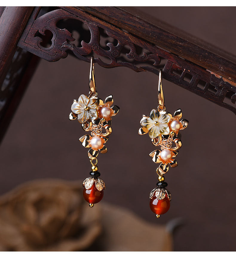 Ethnic Gold Plated Long Eardrop Earrings OP1024 JGL