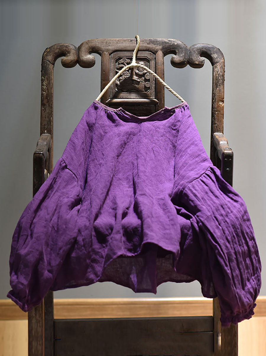 Women Spring Retro V-Neck Puff Sleeve Shirt AV1037 Genistyle Shop