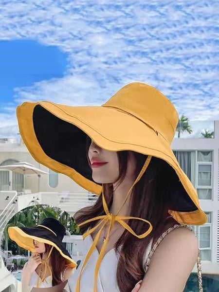 Wearing Brim Women Large Casual Hat Dual-side Sunproof FashionChic