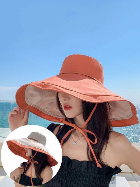 Wearing Brim Women Large Casual Hat Dual-side Sunproof FashionChic