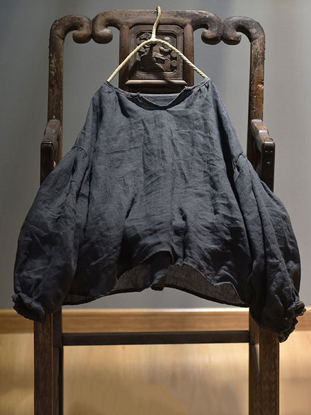 Women Spring Retro V-Neck Puff Sleeve Shirt AV1037 Genistyle Shop