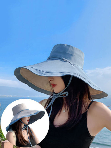 Wearing Brim Women Large Casual Hat Dual-side Sunproof FashionChic