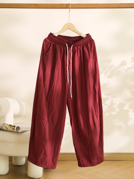 Women Summer Casual Solid Loose Wide-leg Pants CX057 XE