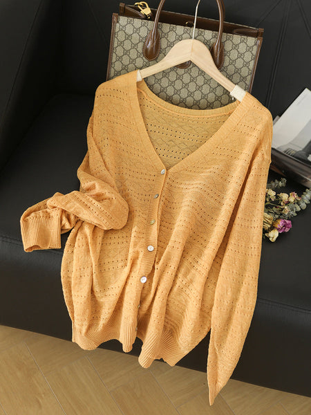 Women Spring Solid Casual V-Neck Knitted Shirt SC1009 Ada Fashion