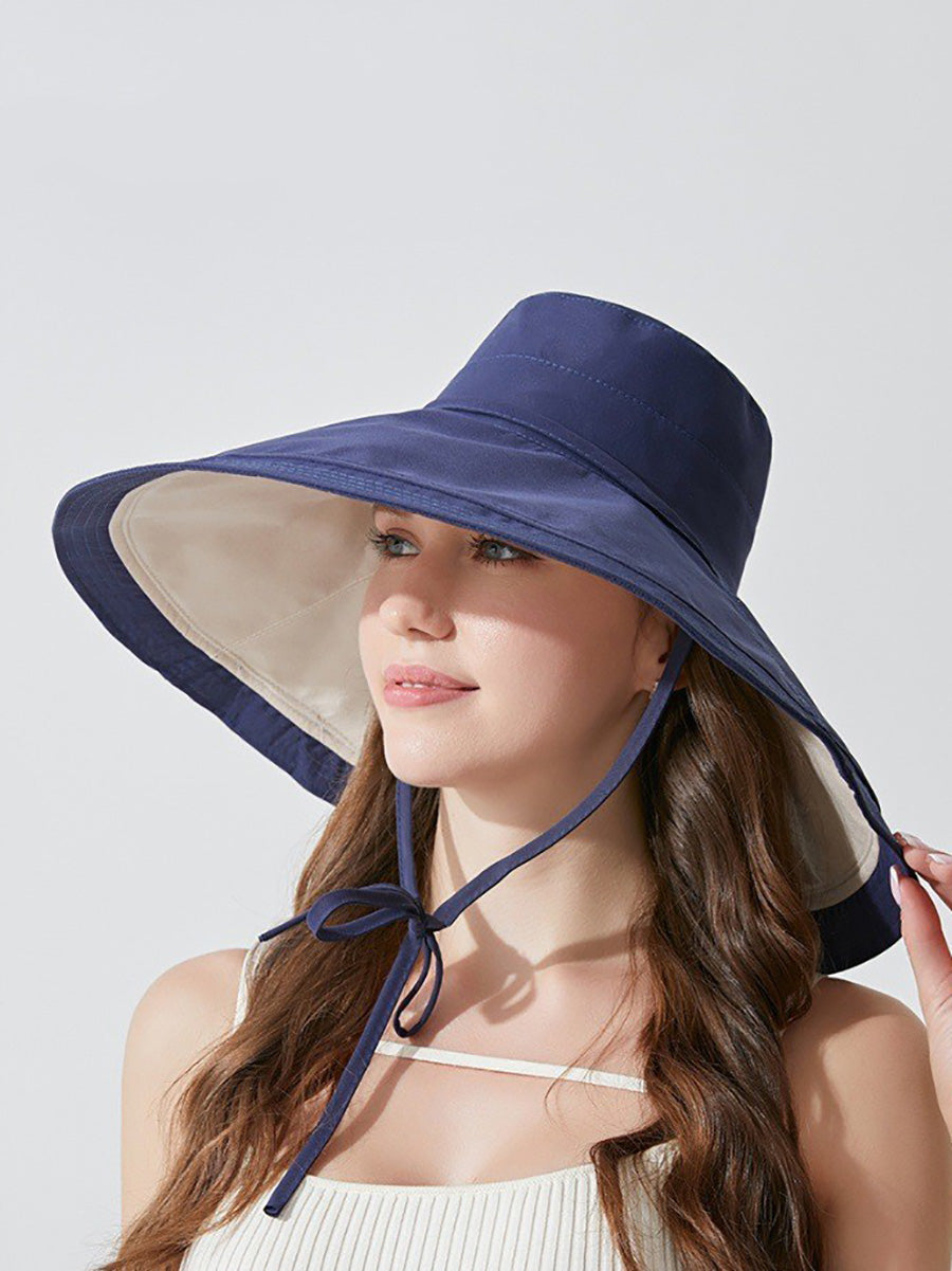 Wearing Brim Women Large Casual Hat Dual-side Sunproof FashionChic
