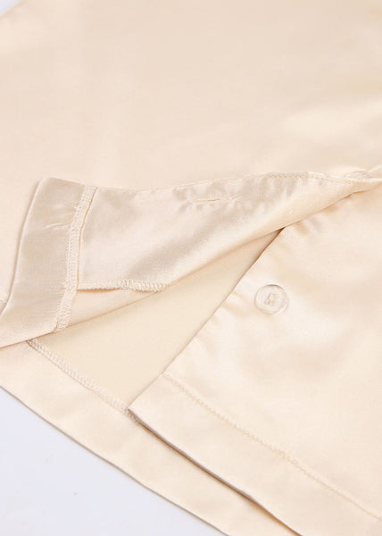 Waist Skirts Elastic Shorts Silk Piece Three Sexy Ice Apricot FashionChic