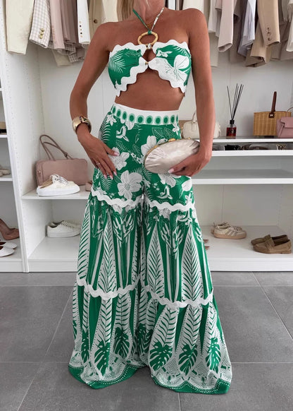 Two Patchwork Green Lingerie Sexy A And Skirts Maxi Line Top FashionChic