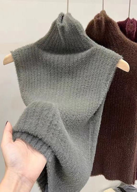 Sexy Mulberry Turtleneck Solid Ma Hai Mao Knit Sweaters Spring TA040