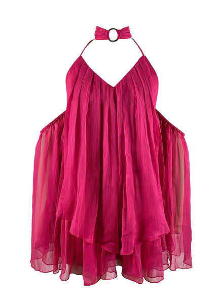 Sexy Rose V-Neck Sleeves Skirt Flared Backless Short FashionChic