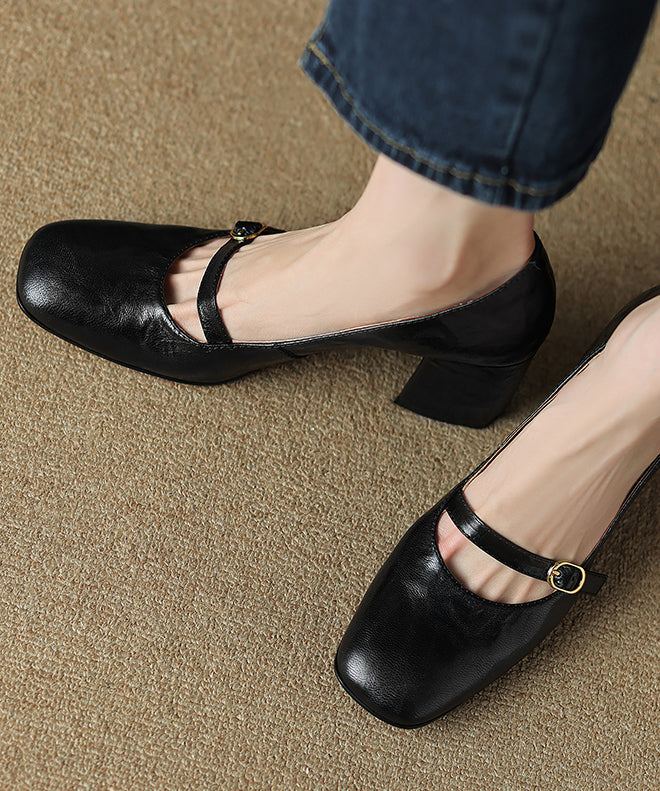 Sheepskin Loafers Chunky Heel French Chocolate WT005 shoe-GGX241030