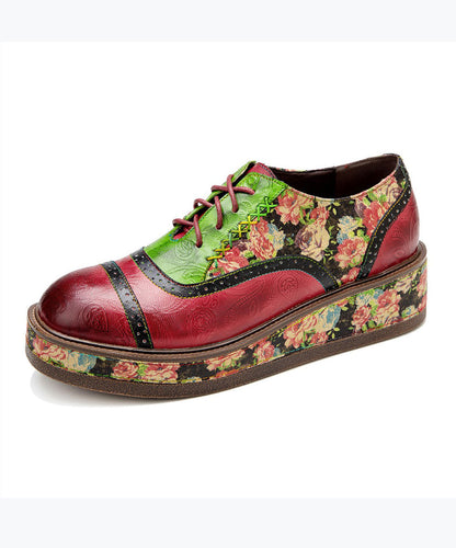 Sheepskin Printed European And American Style Lace Up Casual Shoes CZ1054 Ada Fashion