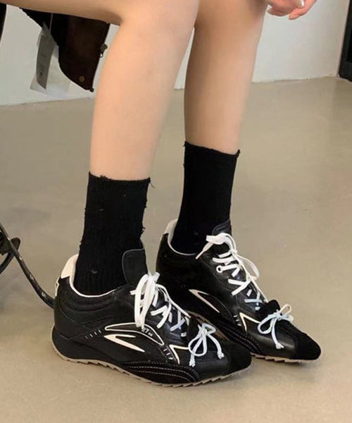 Silver Faux Leather Lace Up Splicing Fashion Sport Shoes Pointed Toe YC001 ABC