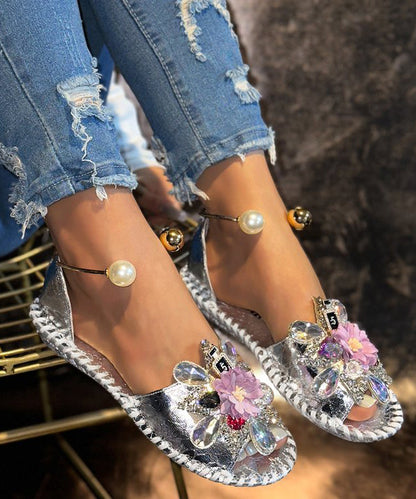 Fashion Zircon Best Floral Silver Walking For Splicing Sandals FashionChic