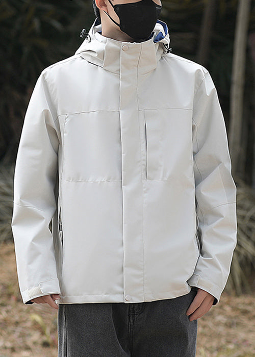 Simple Coats Cotton Oversized Solid Green Hooded Spring Army Mens FashionChic