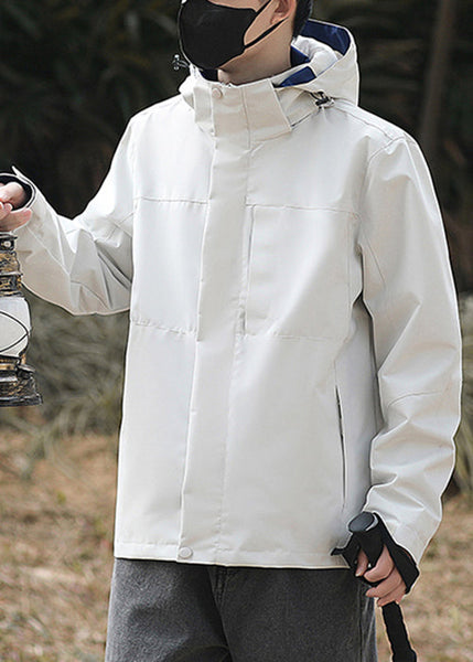 Simple Coats Cotton Oversized Solid Green Hooded Spring Army Mens FashionChic