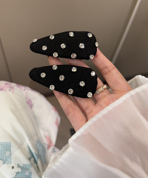 Black Hairpin Simple Zircon Pair Cloth A FashionChic